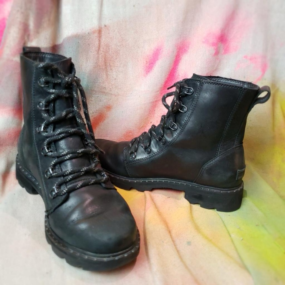 Sorel Women’s Lennox Lace Rain Boot - Waterproof Black Leather Boots